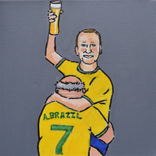 Load image into Gallery viewer, 'Two Brazilians One Pint' - Ray Parlour And Alan Brazil - Art Print