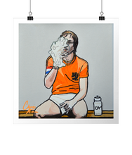 Load image into Gallery viewer, Johan Cruyff - Art Print - &#39;The Puffing Dutchman&#39;
