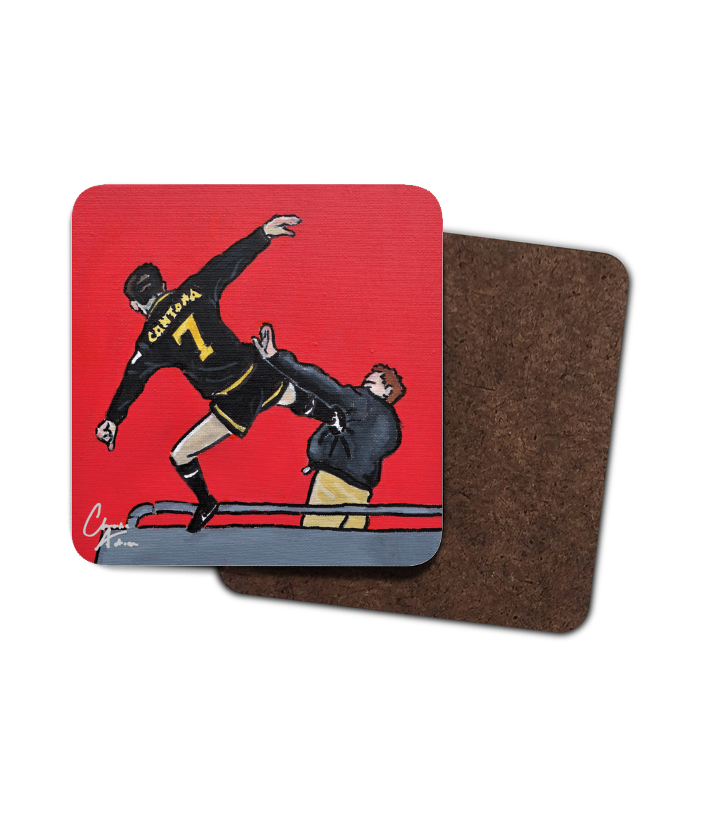 Kung Fu Cantona - Single Hardboard Coaster - Eric Cantona