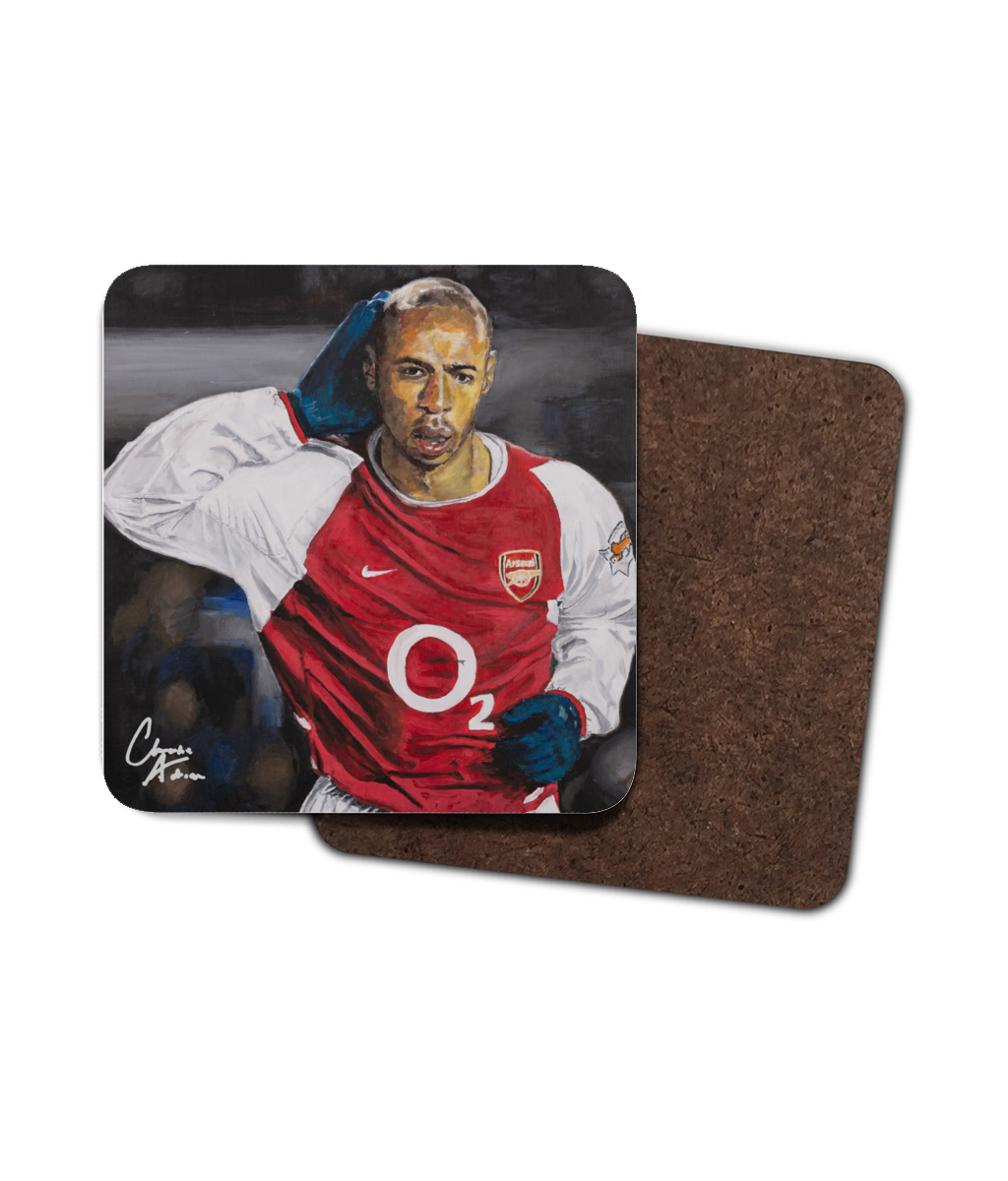 The King - Single Hardboard Coaster - Thierry Henry