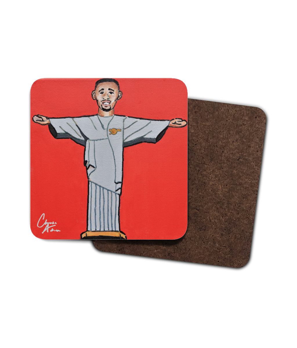 Gabriel The Redeemer - Single Hardboard Coaster - Gabriel Jesus