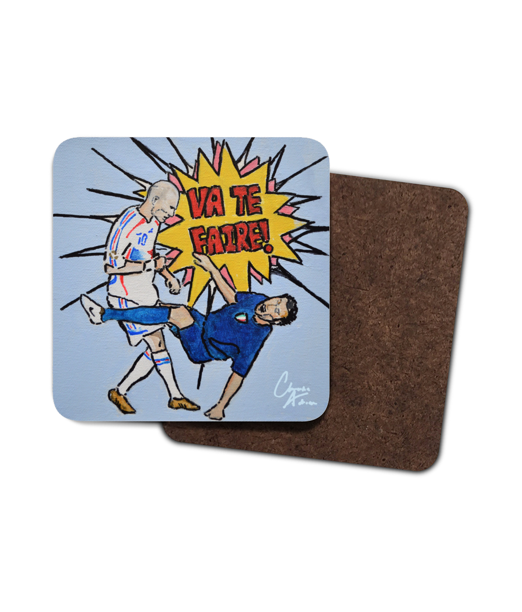 Le Bosh - Single Hardboard Coaster - Zinedine Zidane Headbutt