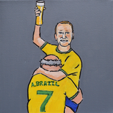 Load image into Gallery viewer, &#39;Two Brazilians One Pint&#39; - Ray Parlour And Alan Brazil - Art Print
