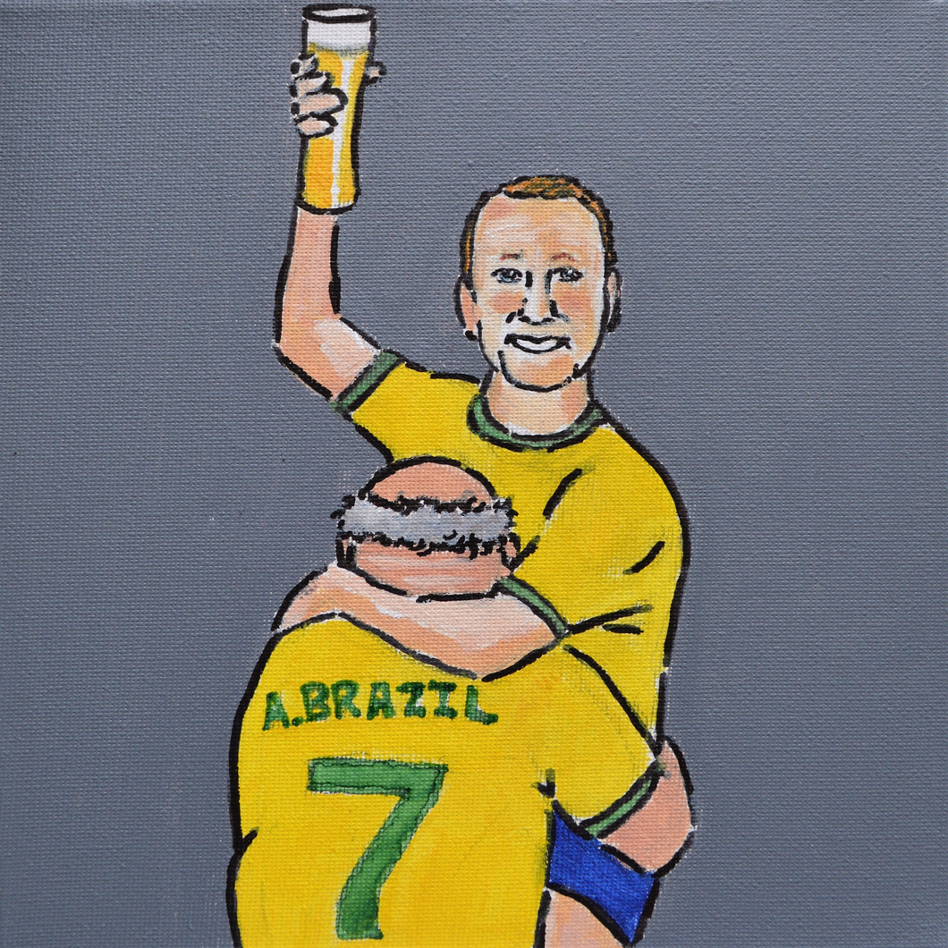 'Two Brazilians One Pint' - Ray Parlour And Alan Brazil - Art Print